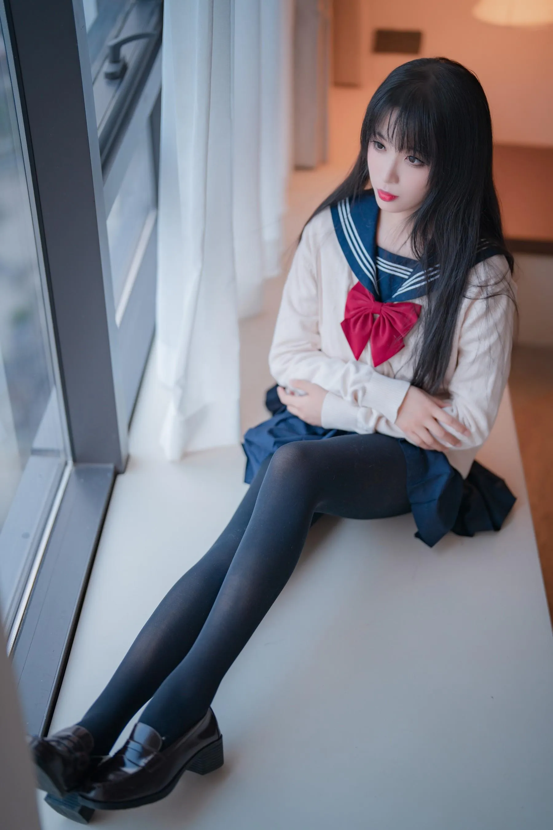 轩萧学姐 – NO.42 JK厚裤袜-写真 [33P]插图8